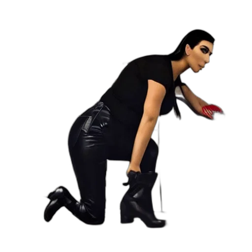 shoes, 3d render, concept art, cartoon, kim, kardashian, fixing, dishwasher transparent PNG cut-out