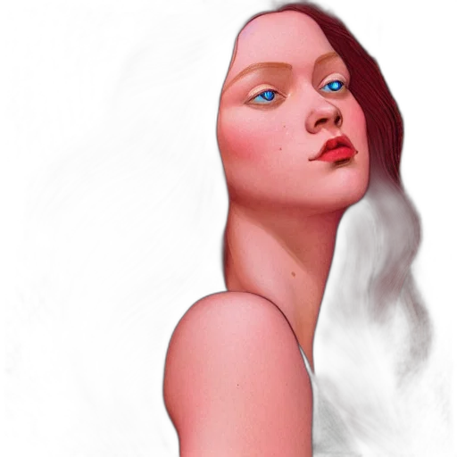 face, dress, hair, photorealistic transparent PNG cut-out