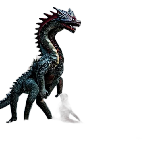 dragon, creature, animal, staff, 3d render, concept art, fantasy art, photorealistic transparent PNG cut-out
