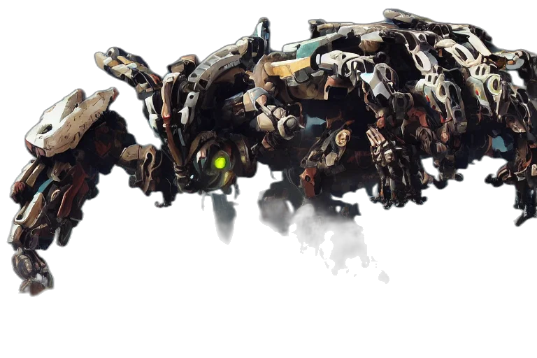 robot, weapon, dragon, animal, concept art, 3d render, photorealistic, outer space transparent PNG cut-out