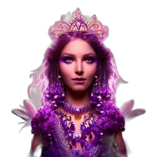 crown, jewelry, face, flower, fantasy art, photorealistic, 3d render, concept art transparent PNG cut-out