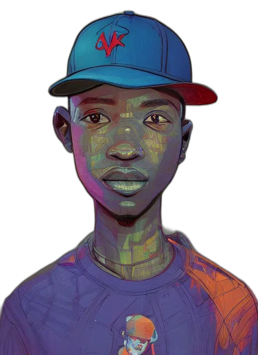 face, hat, creature, concept art, watercolor, pixel art, cartoon, colorful transparent PNG cut-out