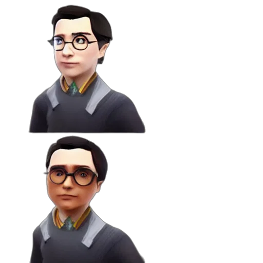 face, staff, 3d render, pixel art transparent PNG cut-out
