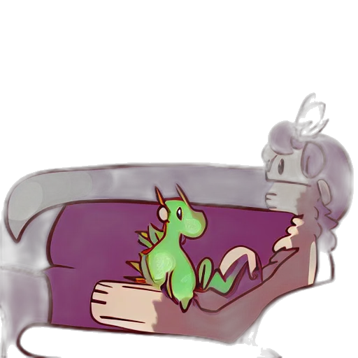 dragon, creature, furniture, crown, concept art, fantasy art, pixel art, vaporwave transparent PNG cut-out