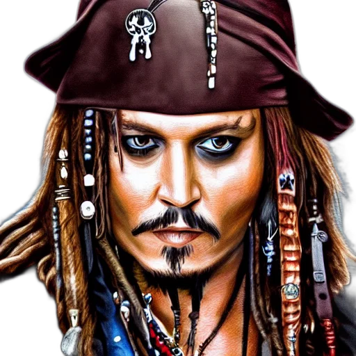 face, photorealistic, fantasy art, comic book art, cartoon, portrait, johnny, depp transparent PNG cut-out