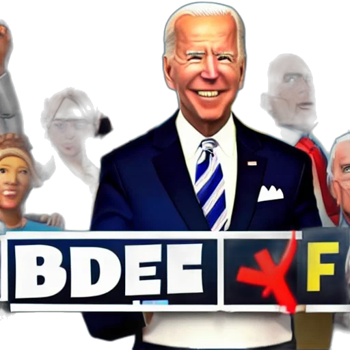 3d render, joe, biden, fortnite transparent PNG cut-out