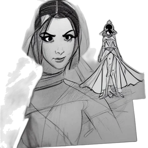 dress, concept art, comic book art, fantasy art transparent PNG cut-out