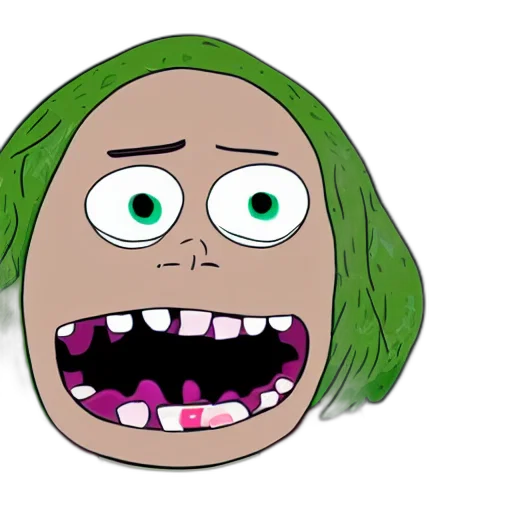 face, creature, mask, hair, cartoon, anime, concept art, 3d render transparent PNG cut-out