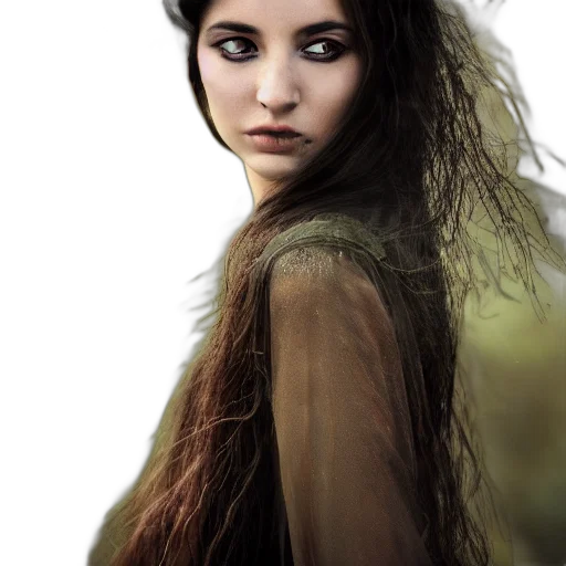 hair, face, creature, jewelry transparent PNG cut-out