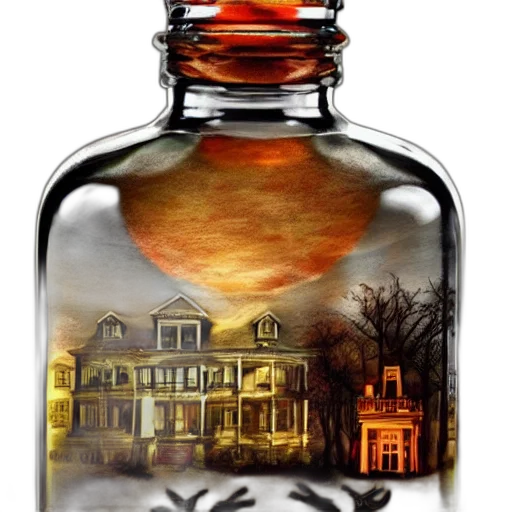 bottle, photorealistic, concept art, watercolor transparent PNG cut-out