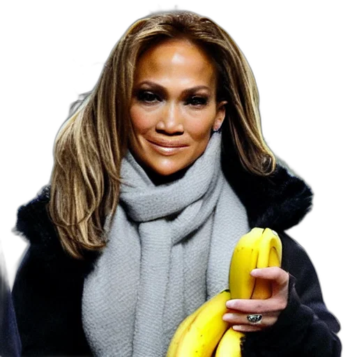 animal, photorealistic, jennifer, lopez, eating, banana transparent PNG cut-out