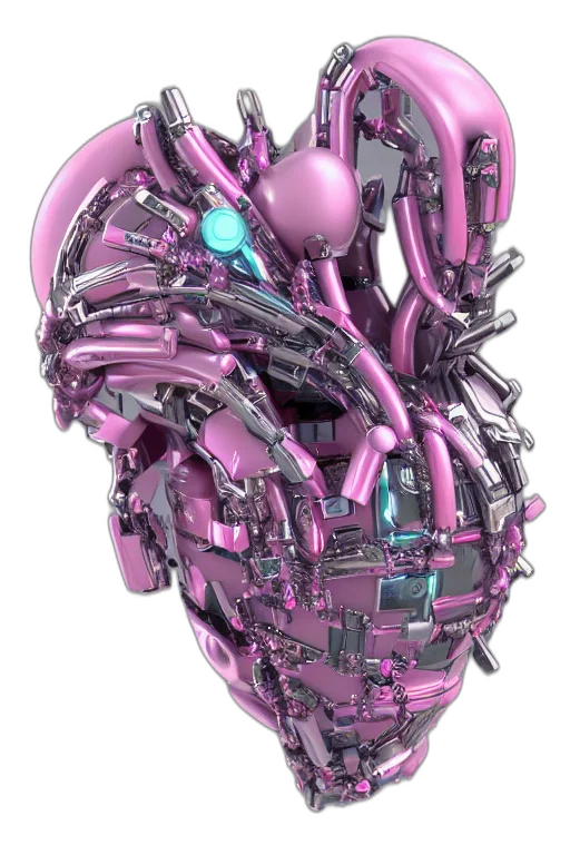 robot, jewelry, mask, crown, cyberpunk, 3d render, concept art, vaporwave transparent PNG cut-out