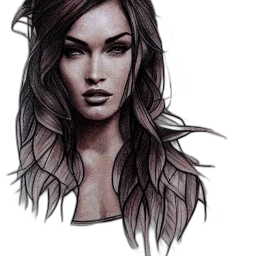 face, hair, fantasy art, photorealistic transparent PNG cut-out