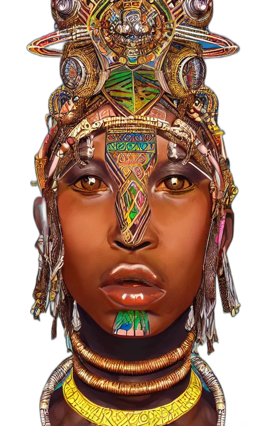 jewelry, face, crown, mask, photorealistic, fantasy art, concept art, cyberpunk transparent PNG cut-out