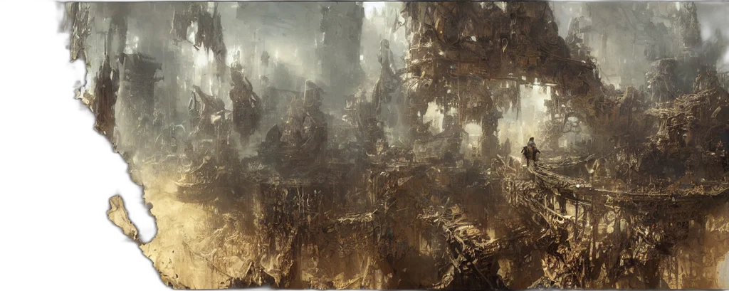 concept art, fantasy art, fog, forest transparent PNG cut-out