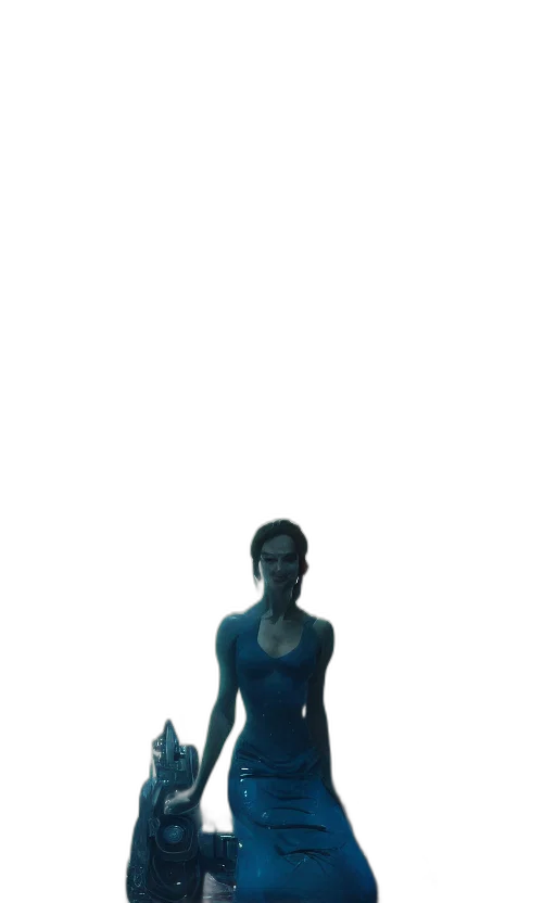 dress, staff, robot, creature transparent PNG cut-out