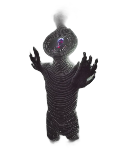 robot, staff, creature, mask transparent PNG cut-out