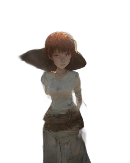 dress, hat, staff, mask, concept art, fantasy art, photorealistic, 3d render transparent PNG cut-out