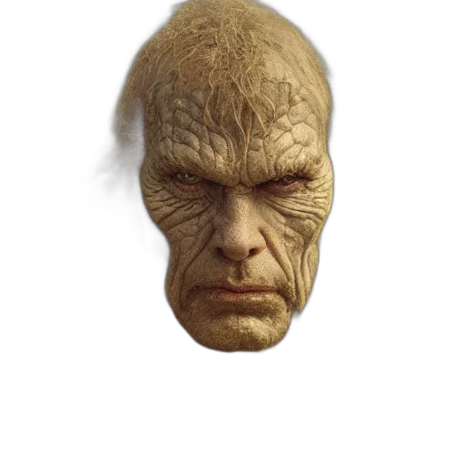 mask, face, creature, staff, 3d render, photorealistic, concept art, fantasy art transparent PNG cut-out