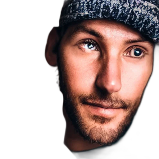 hat, face, photorealistic, closeup transparent PNG cut-out