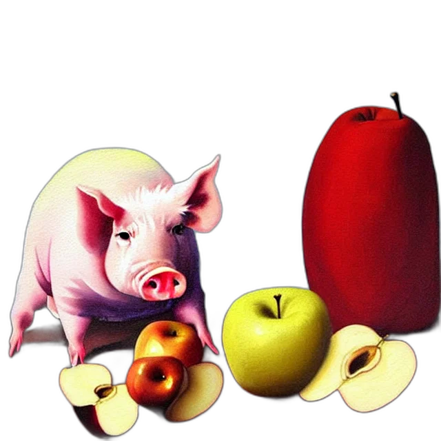 food, animal, 3d render, photorealistic transparent PNG cut-out