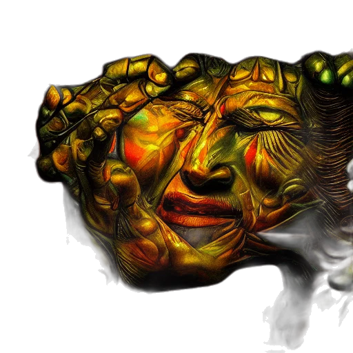 mask, face, creature, crown, concept art, photorealistic, 3d render, fantasy art transparent PNG cut-out