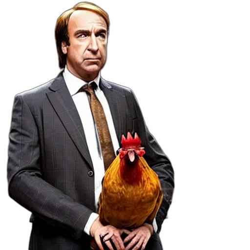 animal, food, jacket, photorealistic, concept art, saul, goodman, rooster transparent PNG cut-out