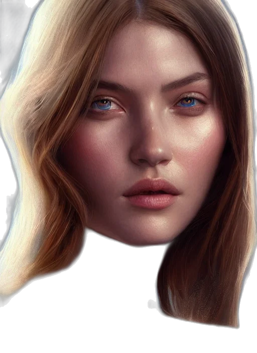 face, jewelry, hair, photorealistic transparent PNG cut-out