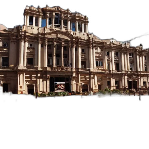 building, staff, crown, 3d render, photorealistic, concept art, city street, oklahoma transparent PNG cut-out