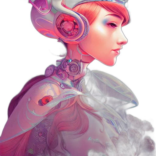 robot, mask, face, staff, fantasy art, cyberpunk, concept art, comic book art transparent PNG cut-out