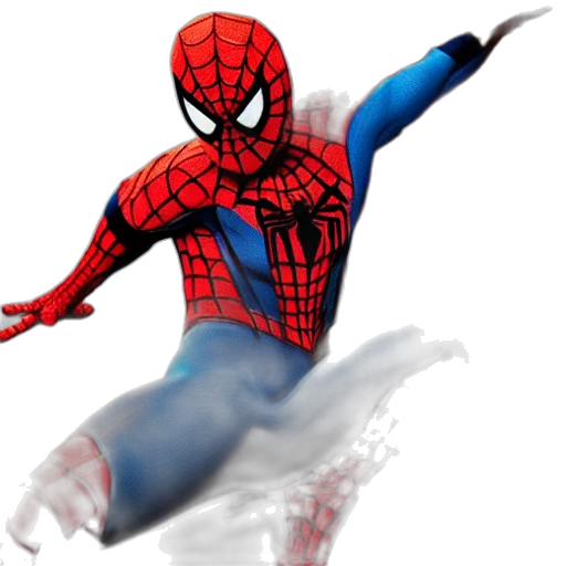 mask, creature, concept art, comic book art, 3d render, photorealistic, spiderman, biting transparent PNG cut-out