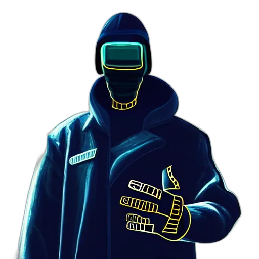 jacket, robot, mask, staff transparent PNG cut-out