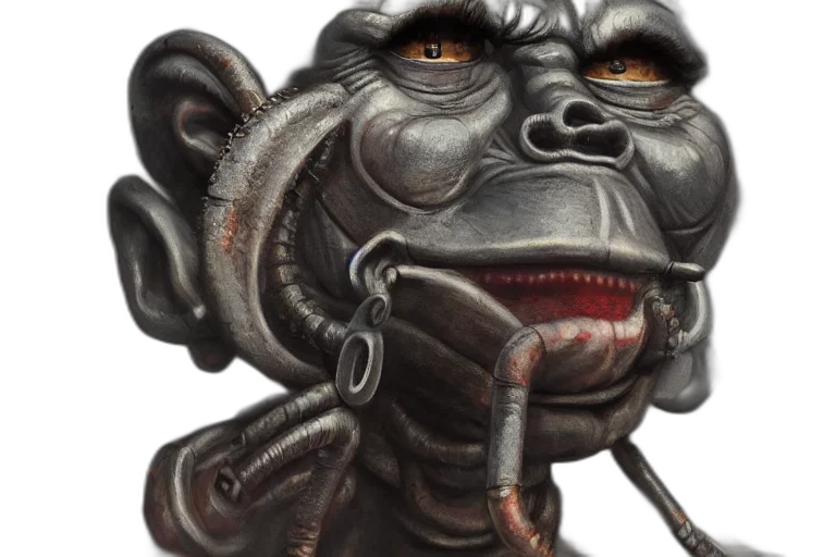mask, creature, face, staff, concept art, photorealistic, 3d render, fantasy art transparent PNG cut-out