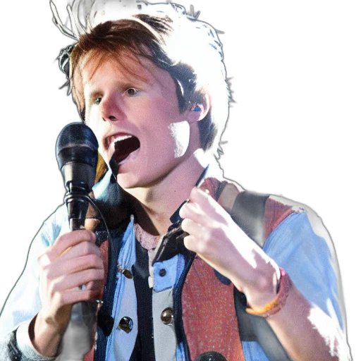 jacket, staff, face, creature, cartoon, photorealistic, marty, mcfly transparent PNG cut-out