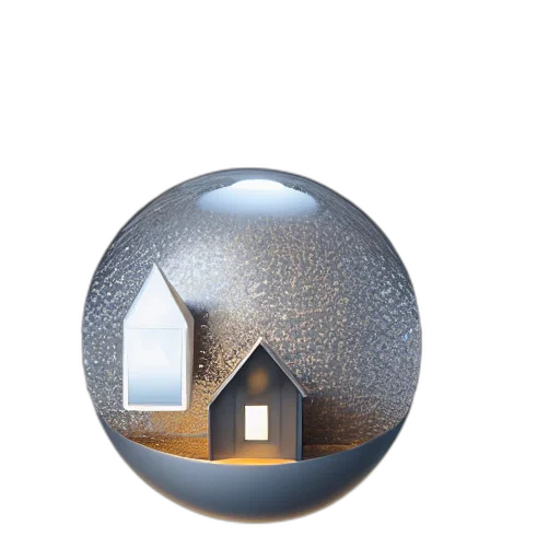 building, 3d render, concept art, photorealistic, crystal, sphere, mini, modern transparent PNG cut-out