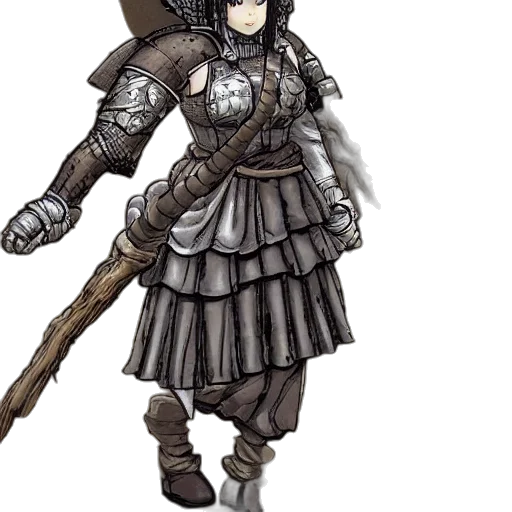 sword, staff, weapon, concept art, fantasy art, pixel art, 3d render, monochrome transparent PNG cut-out