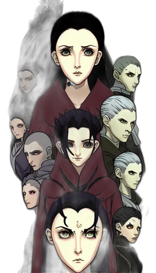 mask, staff, face, concept art, pixel art, fantasy art, comic book art, dark transparent PNG cut-out