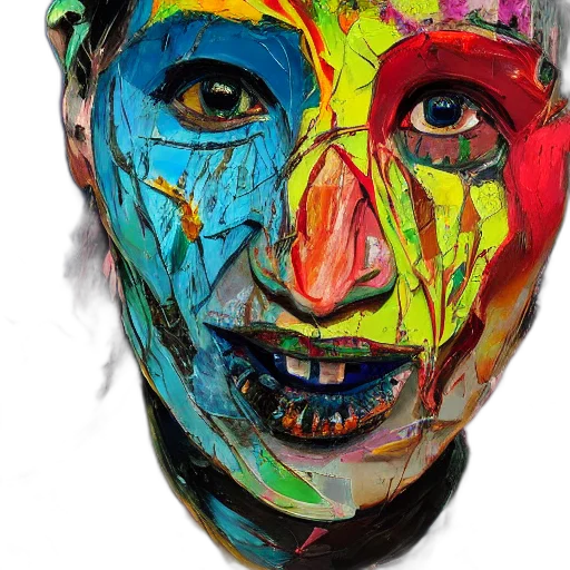 mask, face, photorealistic, oil painting transparent PNG cut-out