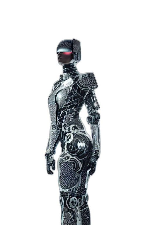 robot, dress, 3d render, concept art transparent PNG cut-out
