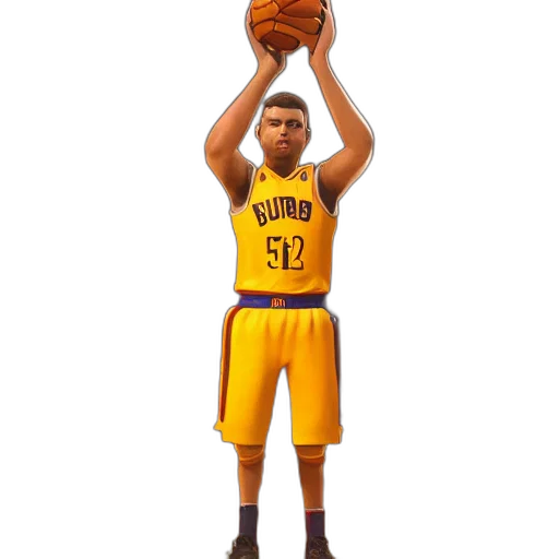 3d render, concept art, cartoon, steve, curry, basketball, player, beautiful transparent PNG cut-out
