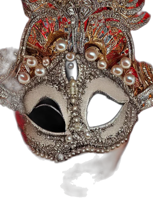 mask, crown, jewelry, face, 3d render, concept art, photorealistic, hyperrealism transparent PNG cut-out