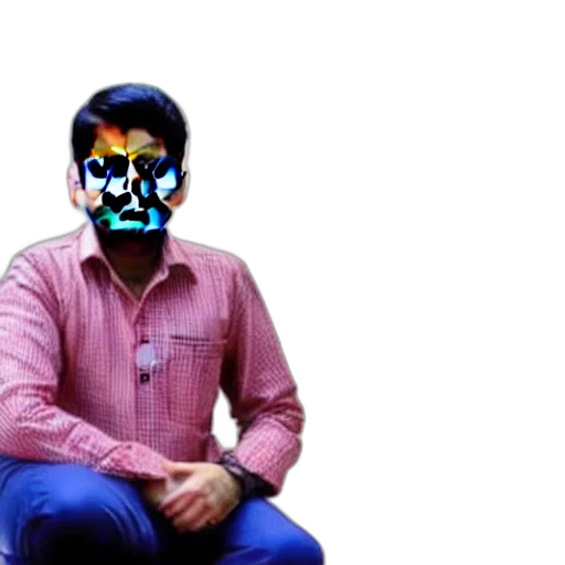 mask, face, robot, staff, 3d render, vaporwave, cartoon, pixel art transparent PNG cut-out