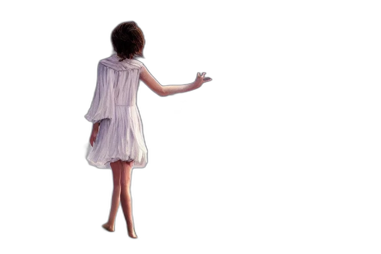dress, creature, hair, shoes, concept art, 3d render, photorealistic, pixel art transparent PNG cut-out