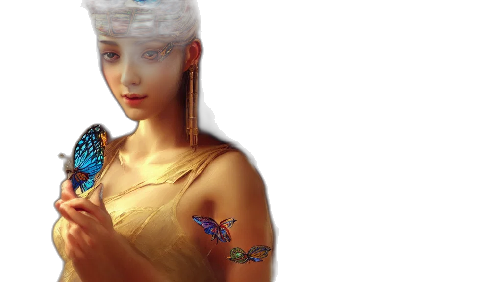jewelry, fantasy art, photorealistic, oil painting, concept art, outer space, underwater, golden transparent PNG cut-out