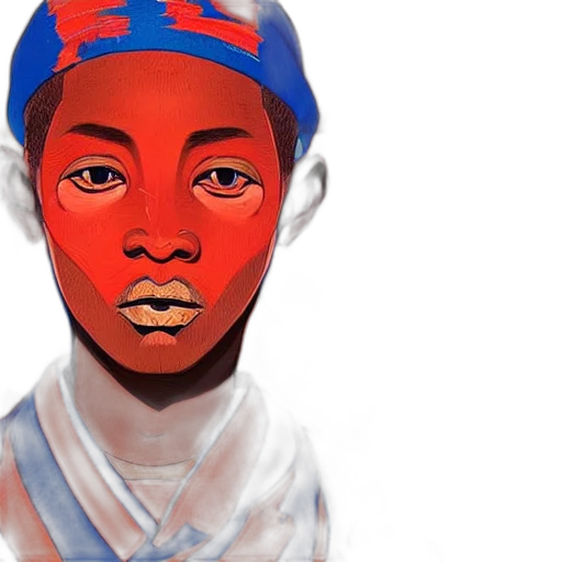 face, photorealistic, 3d render, concept art, comic book art, red, colourful, claymation transparent PNG cut-out