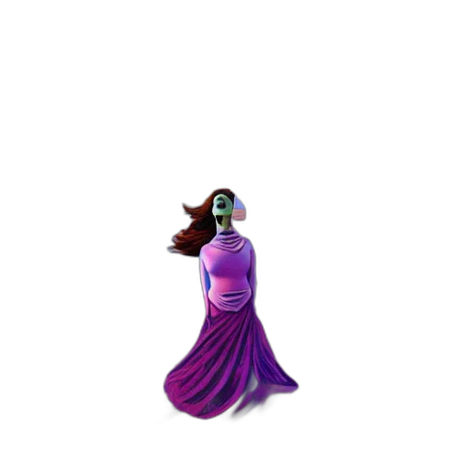 dress, jewelry, staff, creature transparent PNG cut-out