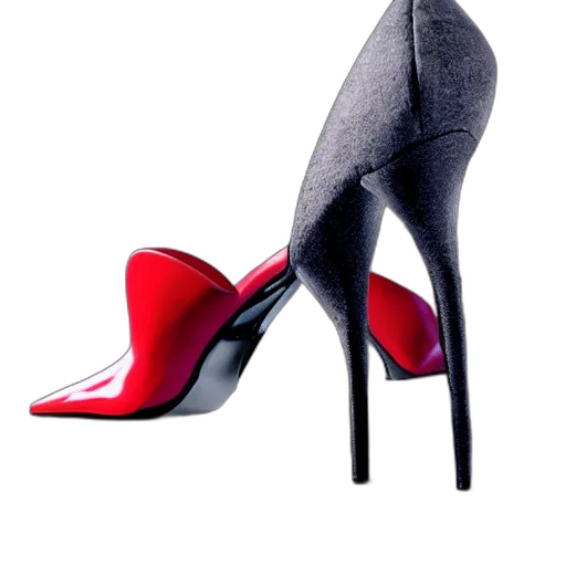 shoes, 3d render, photorealistic, red, stiletto, shoe, designed, darth transparent PNG cut-out