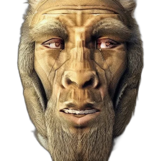 face, mask, creature, animal, photorealistic, 3d render, concept art, fantasy art transparent PNG cut-out