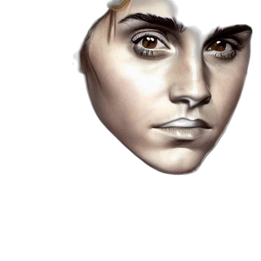 face, mask, hair, crown transparent PNG cut-out