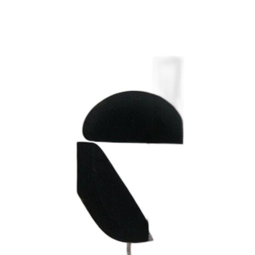 hat, furniture, umbrella, staff, 3d render, photorealistic, monochrome, dark transparent PNG cut-out